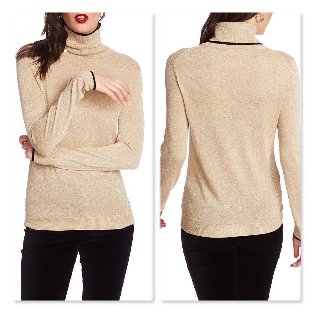 Court & Rowe Metallic Tipped Turtleneck Sweater